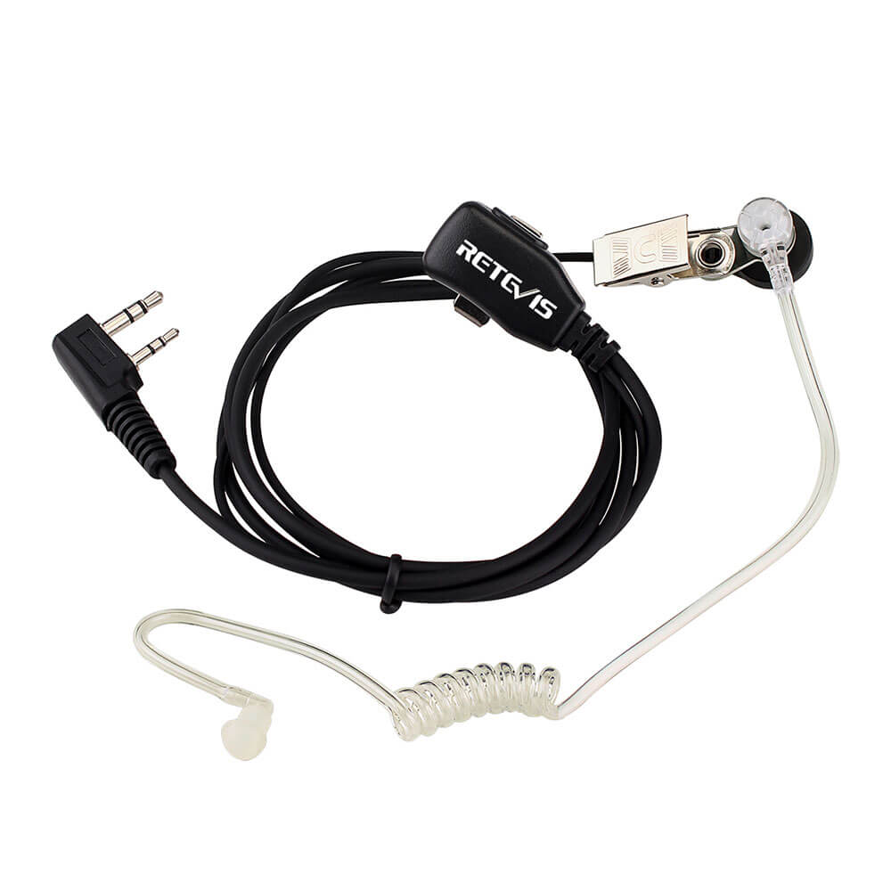 10 Retevis 2 Pin Acoustic Tube Earpiece Mic PTT Walkie Talkies Earpiece Kenwood 