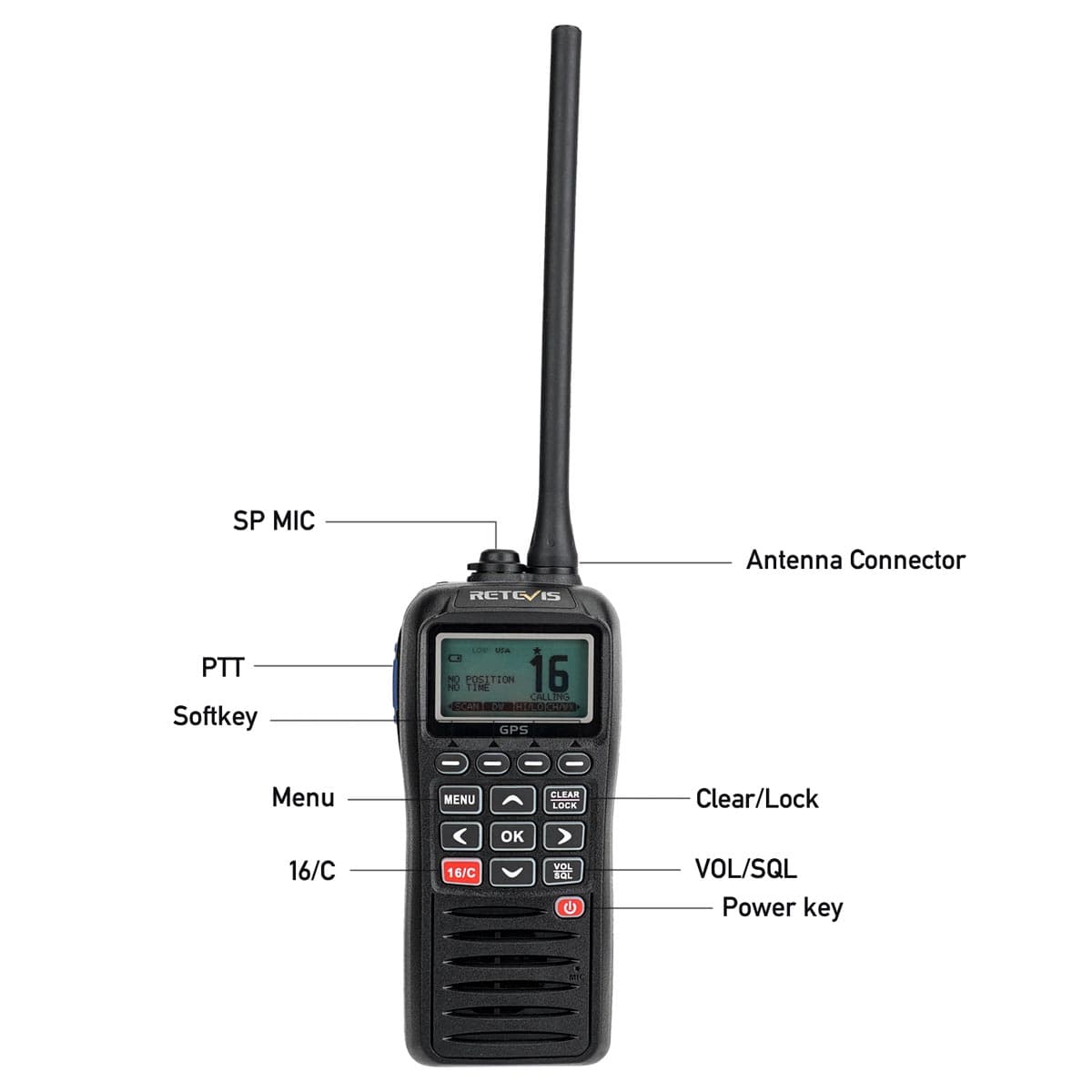 RM40 GPS DSC VHF Marine Radio For Boat Safety