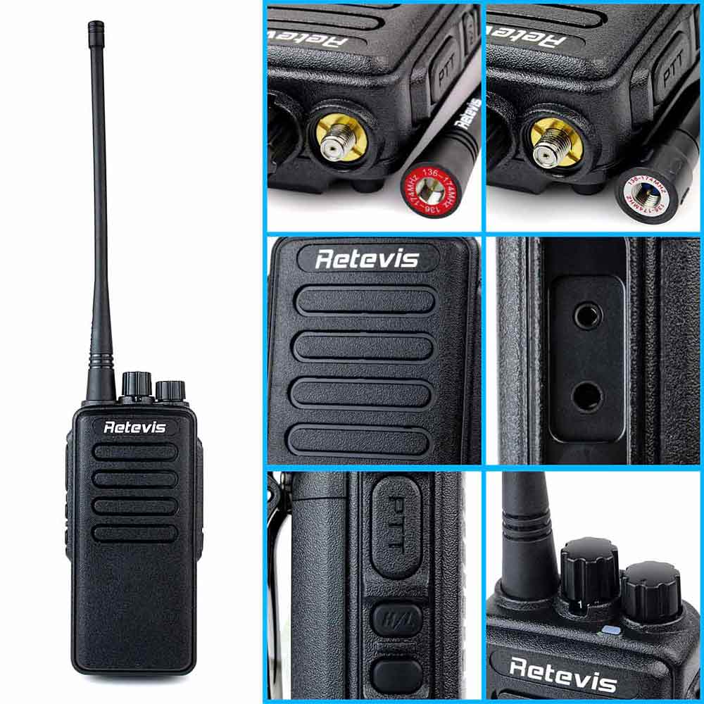 Retevis RT1 Talkie Walkie Longue Portée, 3000mAh,16 Canaux Radio  Bidirectionnelle Professionnelle, Radio Bidirectionnelle Robuste avec  Oreillettes