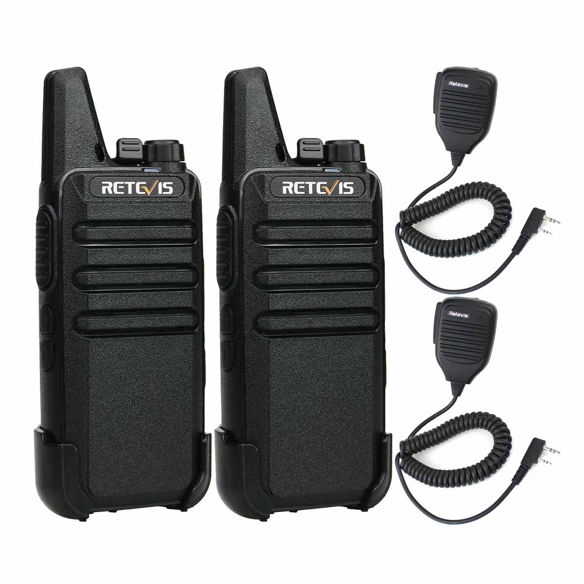 Retevis RT22 Ultra-thin License-free Radio with Speaker Mic (2 Pack)