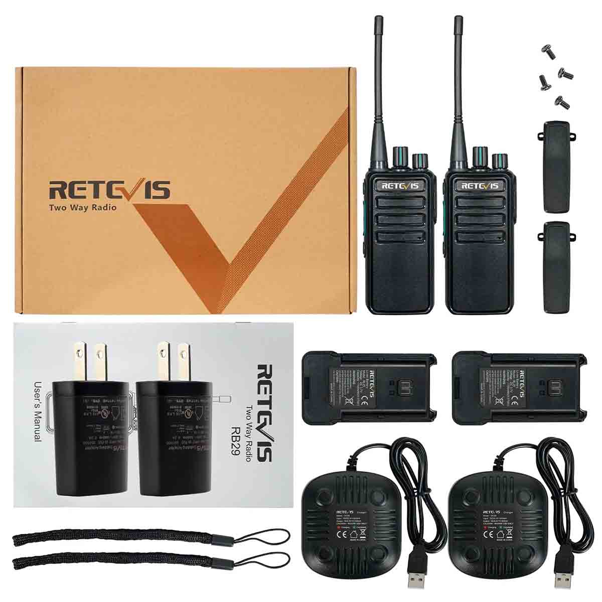 Retevis RT47 Two Way Radio with Shoulder Mic,Walkie Talkies Waterproof,Portable,License Free,Lightweight Walkie Talkie for Commercial (Green,4 Pack) - 4