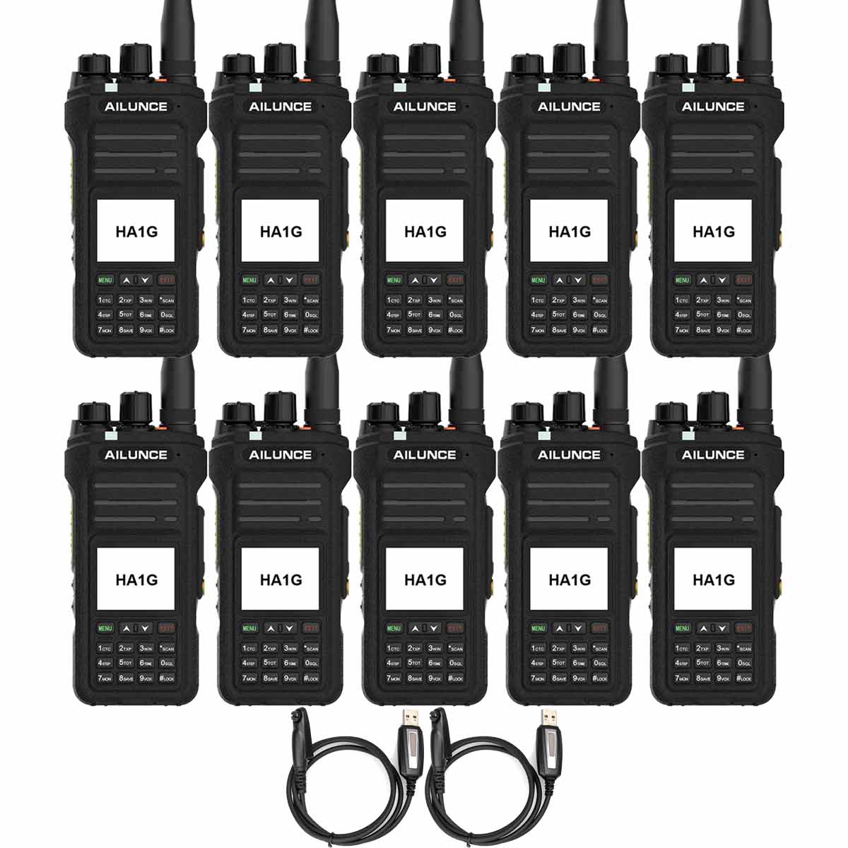 Retevis HA1G 5W Waterproof 220 Channels GMRS Radio (10 Pack)
