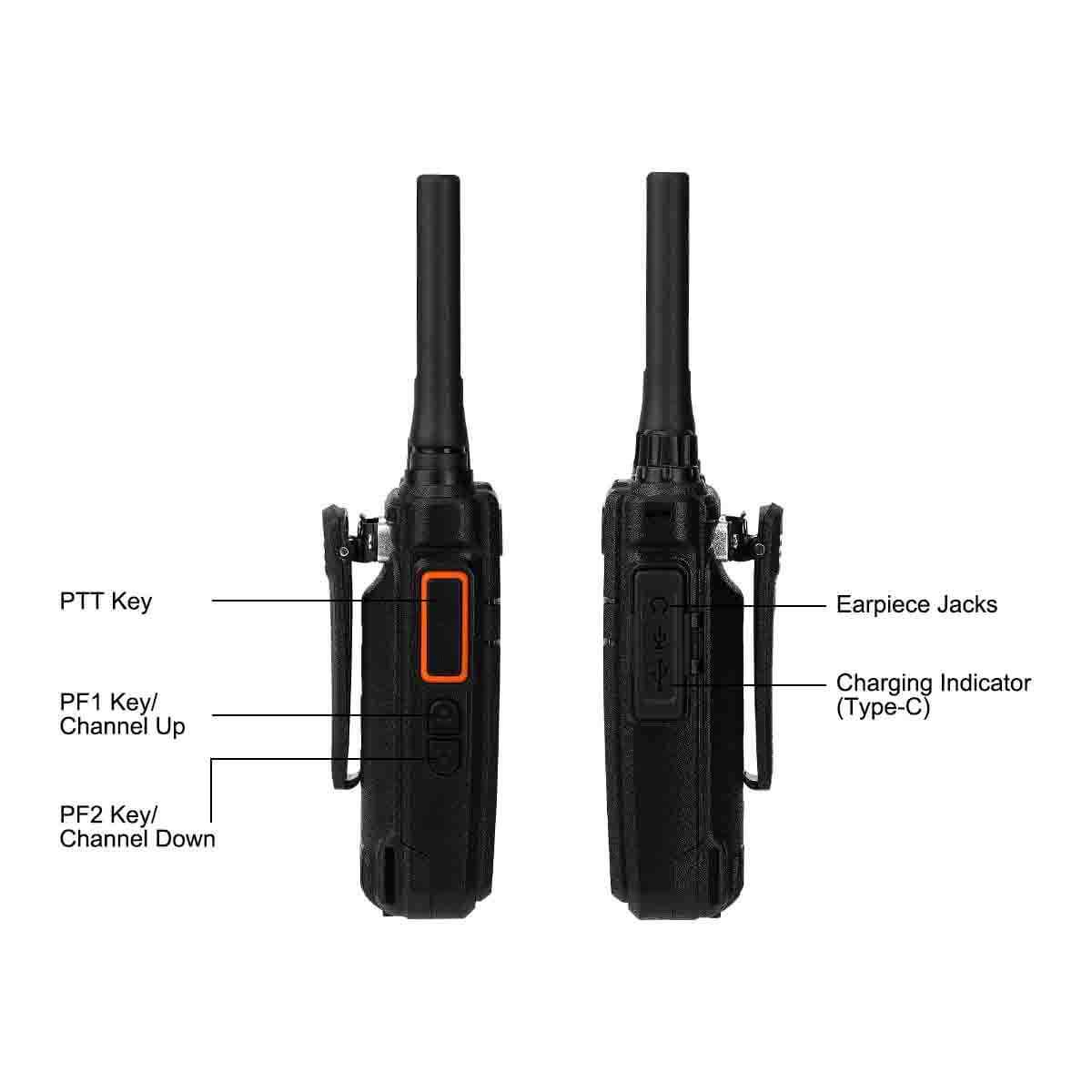 Retevis RB26 Way Radio Long Range, GMRS Walkie Talkies with Earpiece and Mic Set, Two Way Radios Long Range Rechargeable, for School Security Constr - 4