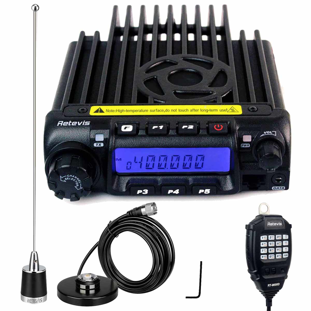 Retevis RT9000D 50W UHF Mobile Radio with NGP Antenna Kit