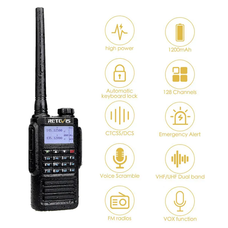 RETEVIS RT87 IP67 Waterproof Dual Band Business Two Way Radios Long range  ham radio