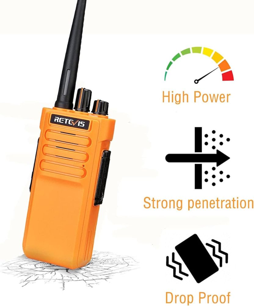 RT29 UHF Long Range Heavy-Duty Walkie Talkies with IP67 Speaker Mic 4pack