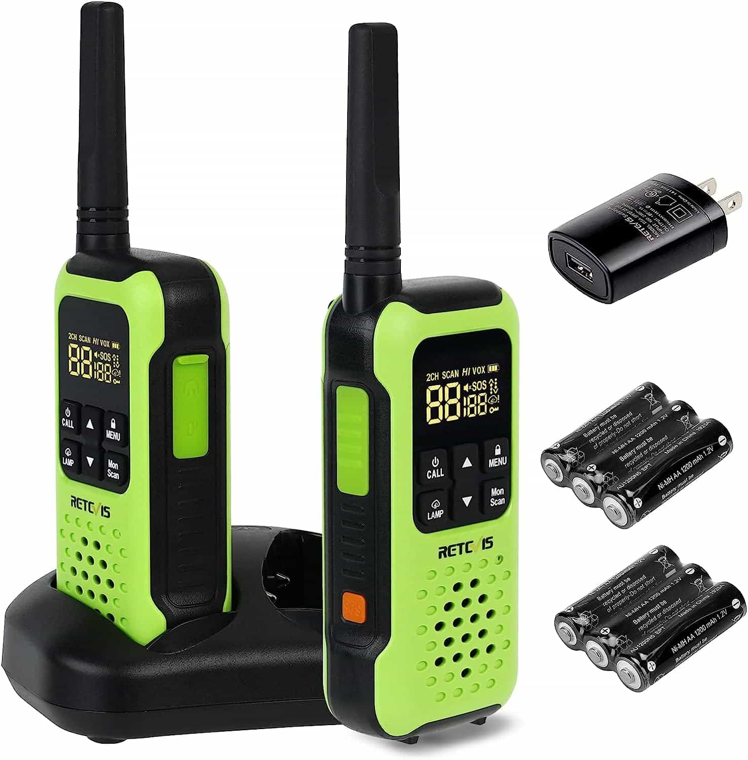 Walkie Talkie for Adults, FRS PMR446 Long Range Rechargeable Two Way Radio  with 22CH Flash Light