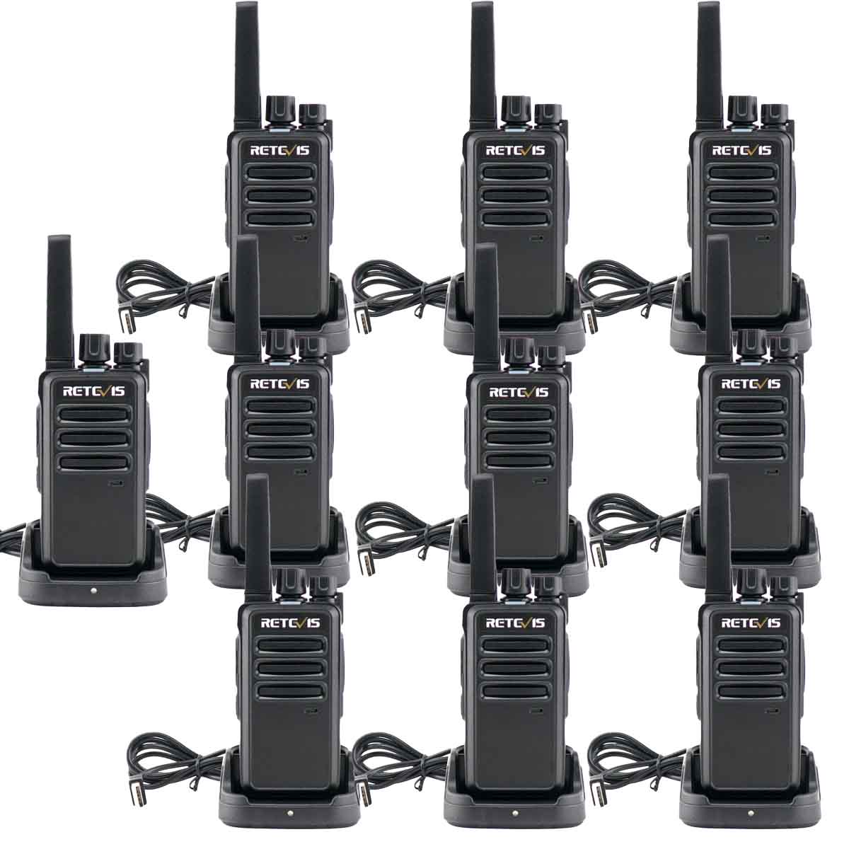 Retevis RT68 Two-Way Radios Long Range, Walkie Talkies for Adults, 2 Way  Radio with Earpiece, Walkie Talkie Rechargeable with Charging Base, for  Manufacturing Restaurant Business (10 Pack) 