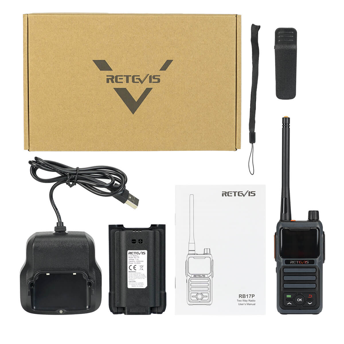 Retevis RB17P Powerful Handheld GMRS Radio Rechargeable Two way radios