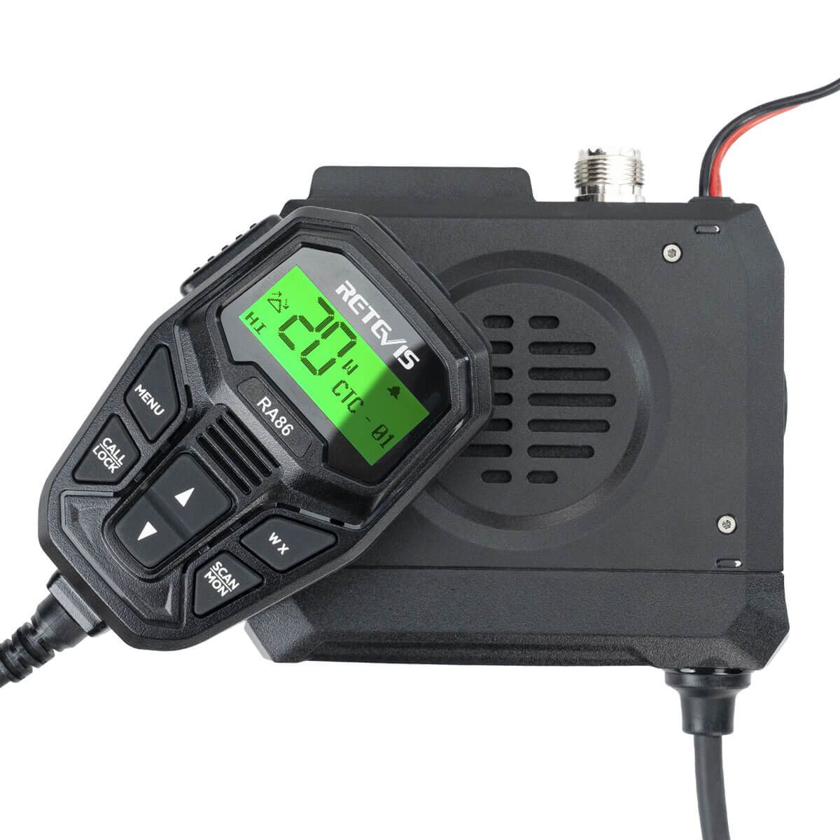 Retevis RA86 20W GMRS Mobile Two Way Radio with Integrated Microphone