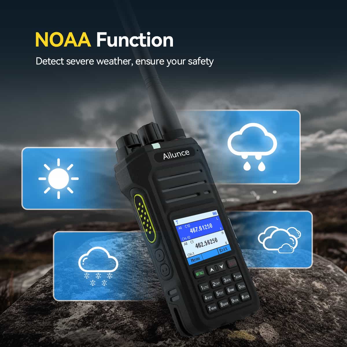 Ailunce HA1G IP67 Waterproof GMRS Radio with Magnetic Base