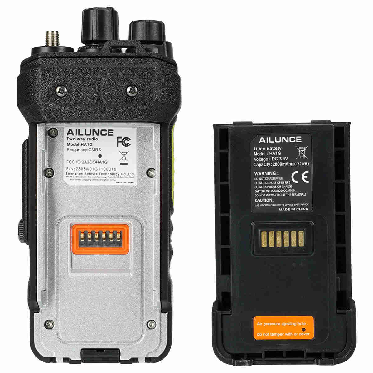 Retevis HA1G 220 Channel 5W GMRS Walkie Talkie With Long Antenna 2 Pack
