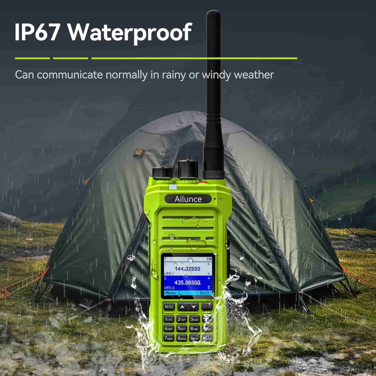 Ailunce HA1G 5W IP67 Rugged GMRS Radio with 256 Channels