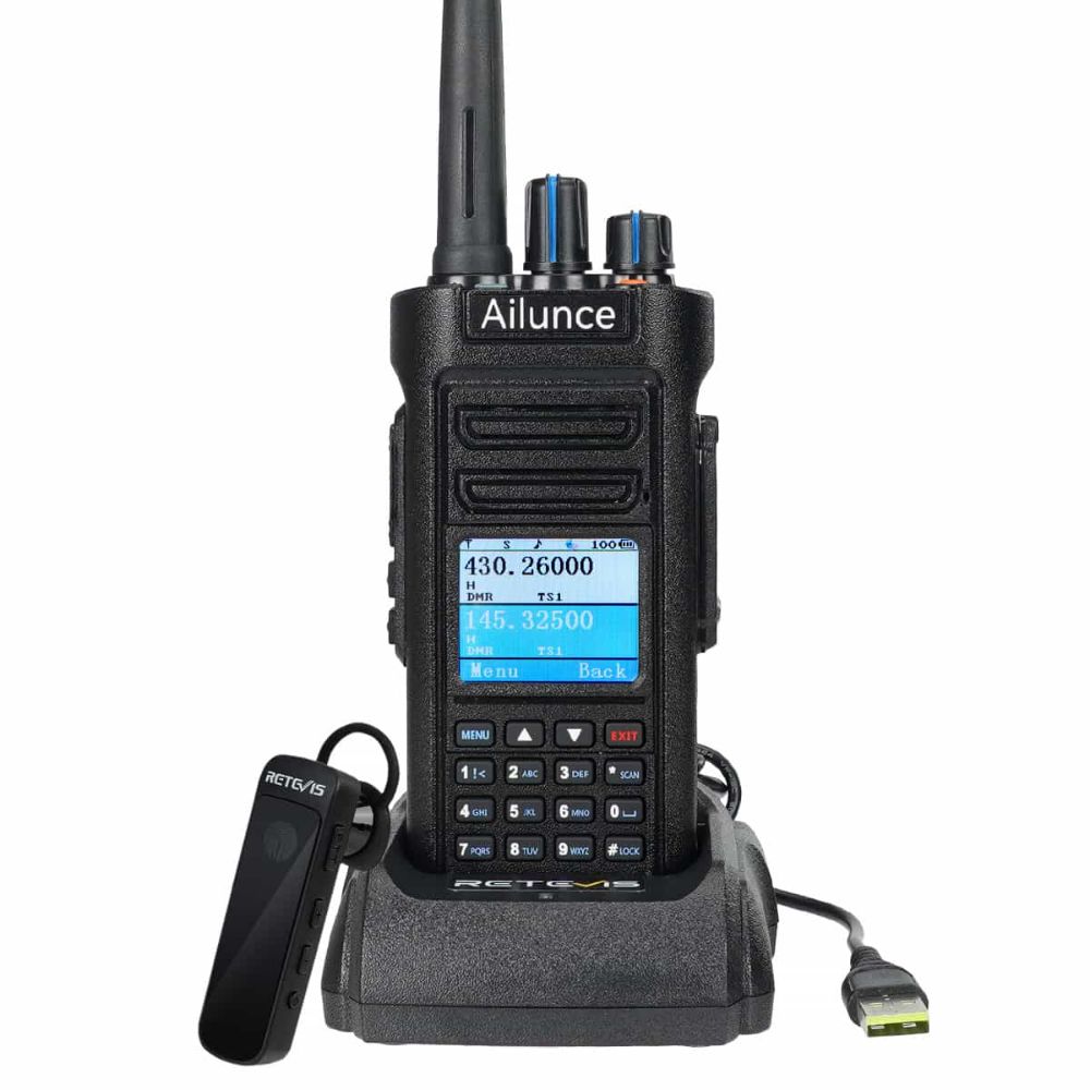 Retevis Ailunce HD2 10W Bluetooth Dual Band DMR Radio with GPS IP67 Waterproof 