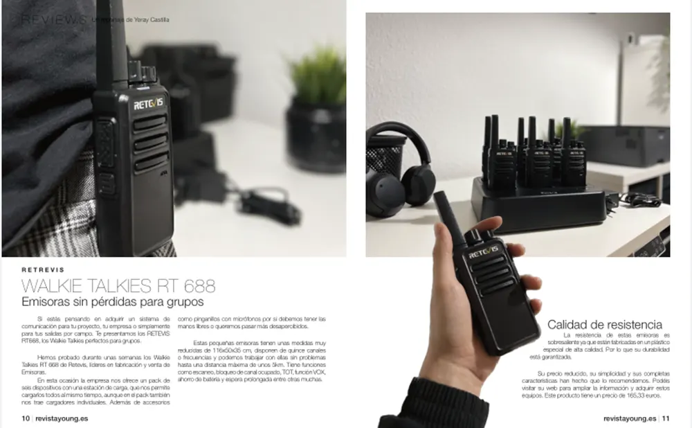 Retevis rt68 published in Revistayoung.es magazine doloremque