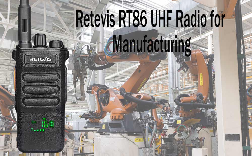 Retevis RT86 UHF Walkie Talkie for Manufacturing Use