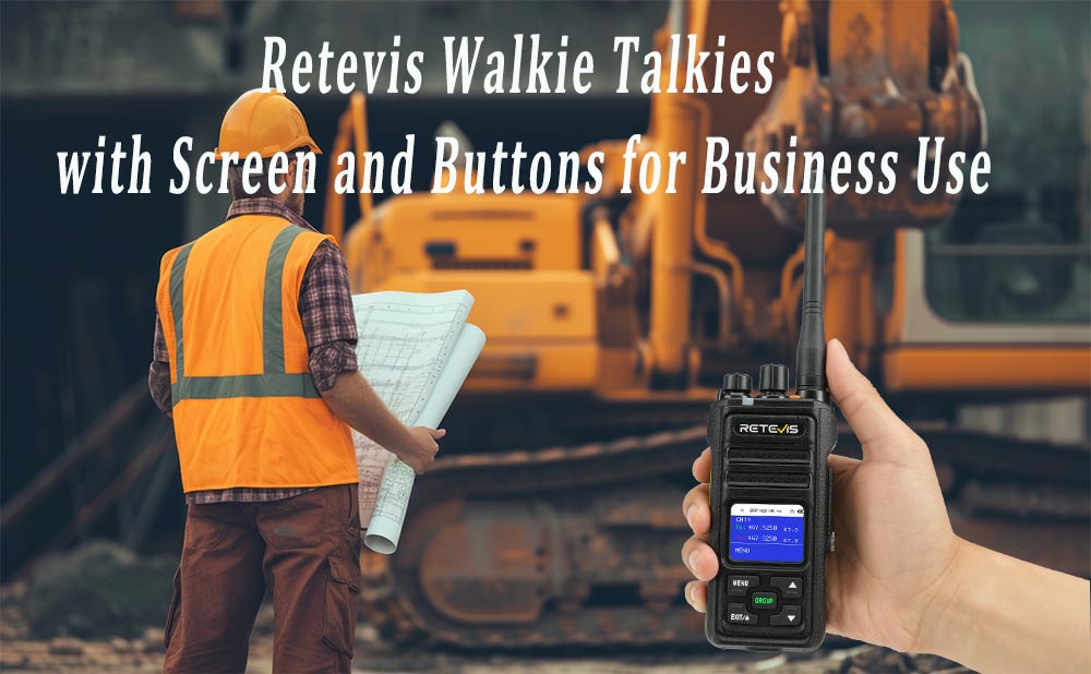 Retevis Walkie Talkies with Screen and Buttons for Business Use