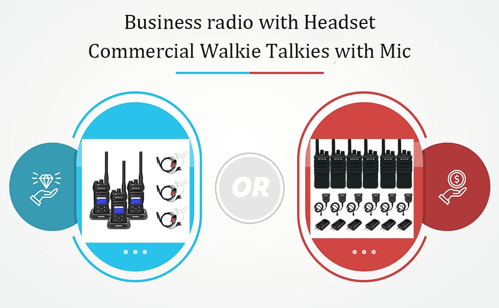 How should you choose a walkie-talkie kit with a headset or microphone?