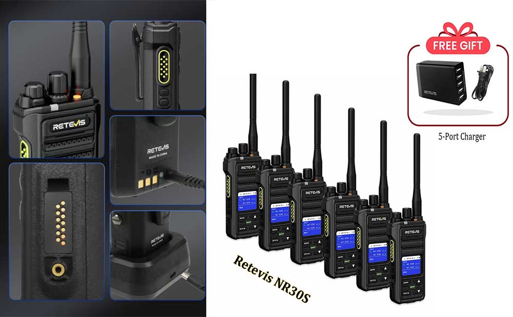 Buy the Retevis NR30S 6-pack and get a free 5-port charger