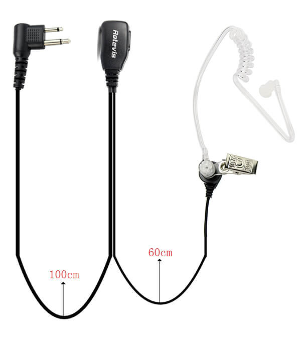 US Retevis M001 2 Pin PTT Mic Covert Acoustic Tube Earpiece Headset For Motorola