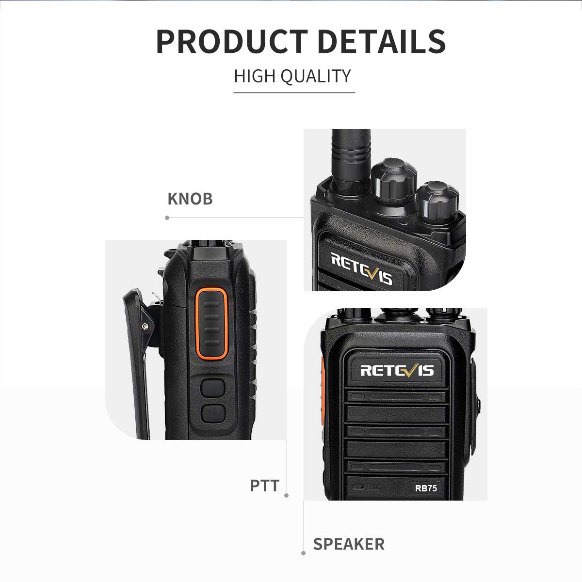 Retevis RB75 Waterproof GMRS Repeater-Capable Radio 5W – myGMRS.com