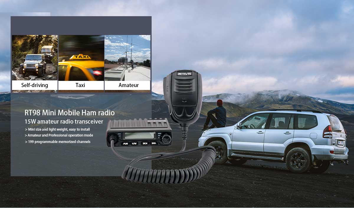 Mini Mobile Radio UHF/VHF Transceiver 15W Two Way Radio Car Radio