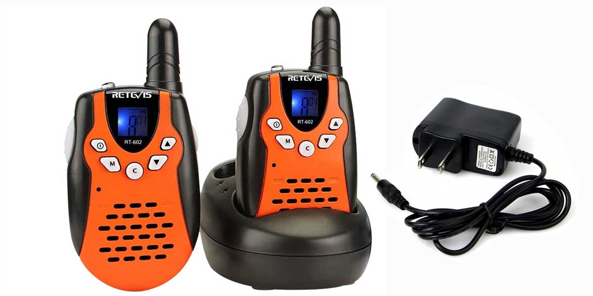 2PCS Retevis RT602 Talkie-walkie pour enfants Noir Orange