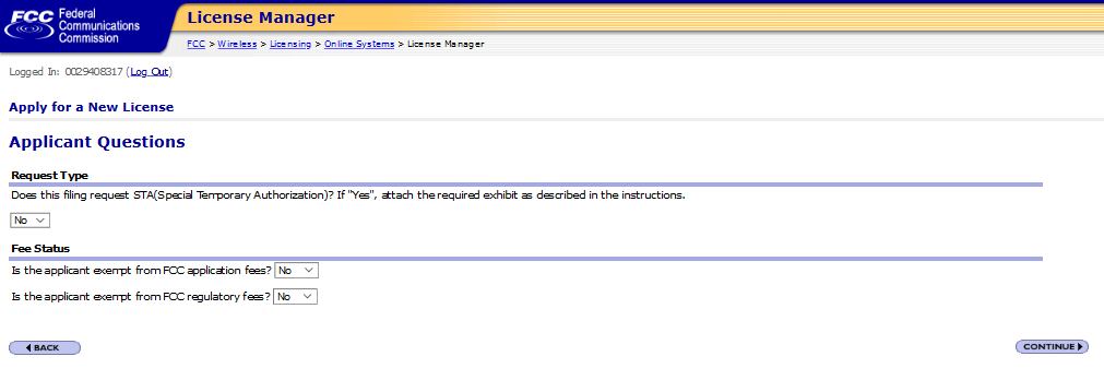 License Manager   Applicant Questions