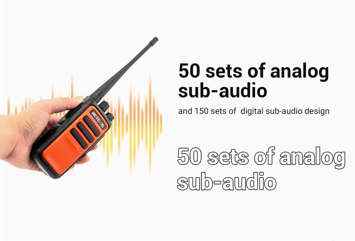  50 sets of analog sub-audio and 150 sets of  digital sub-audio design