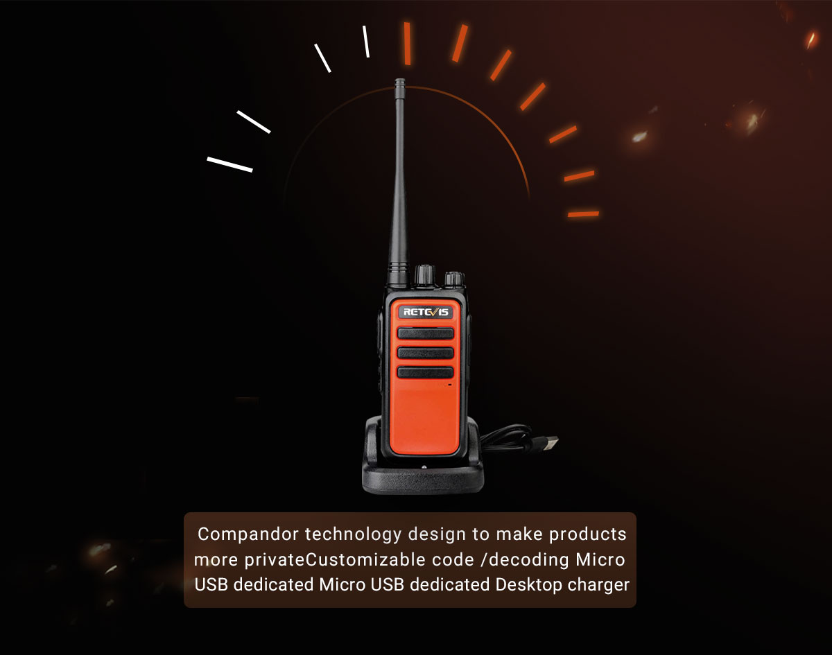  Compandor technology design to make products more private 4.  Customizable code /decoding 5.  Micro USB dedicated Desktop charger