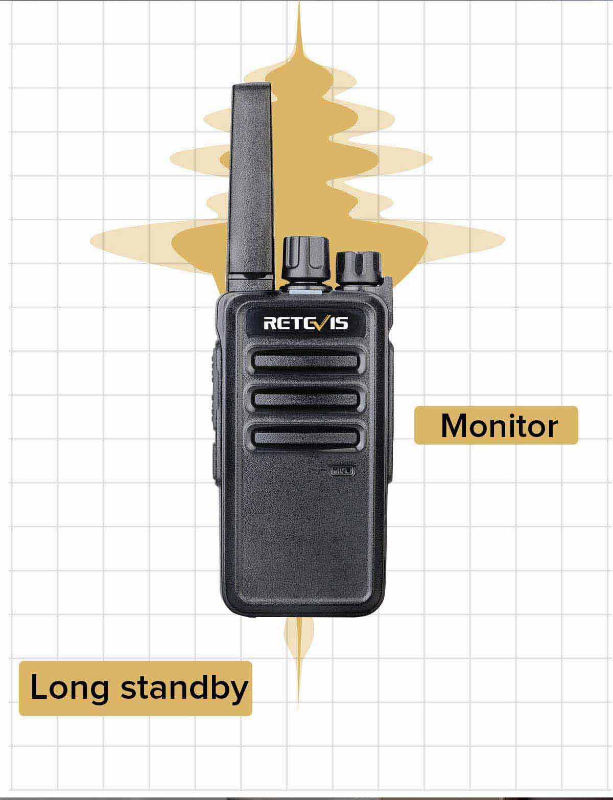 Retevis RT68 UHF Walkie Talkie 2W 1200mAh VOX TOT Alarm Handheld Two Way  Radio