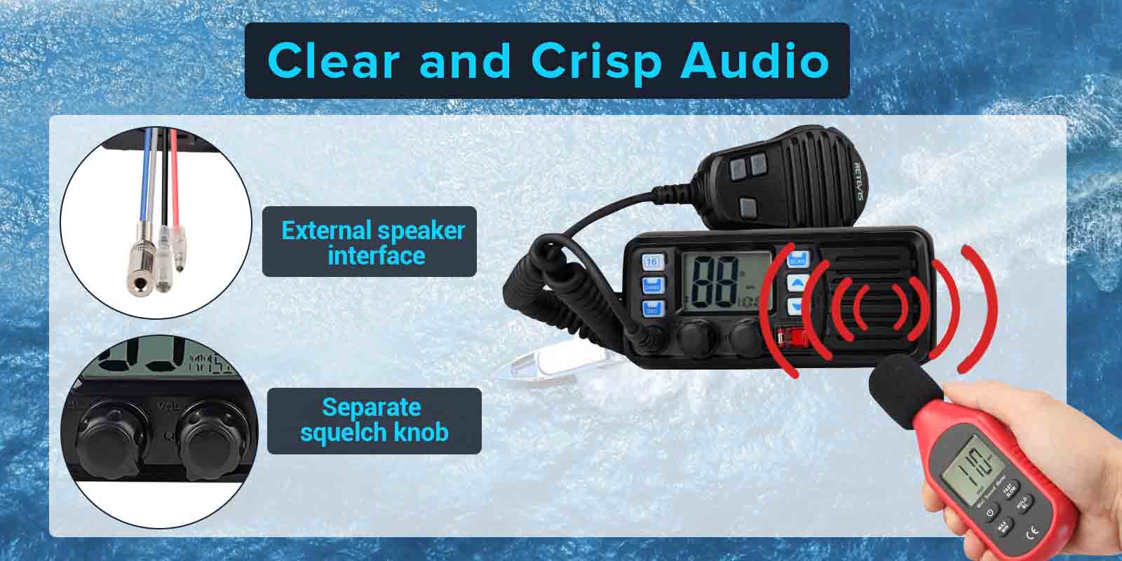 RM20 25W Fixed Mount Marine VHF Radio high volume