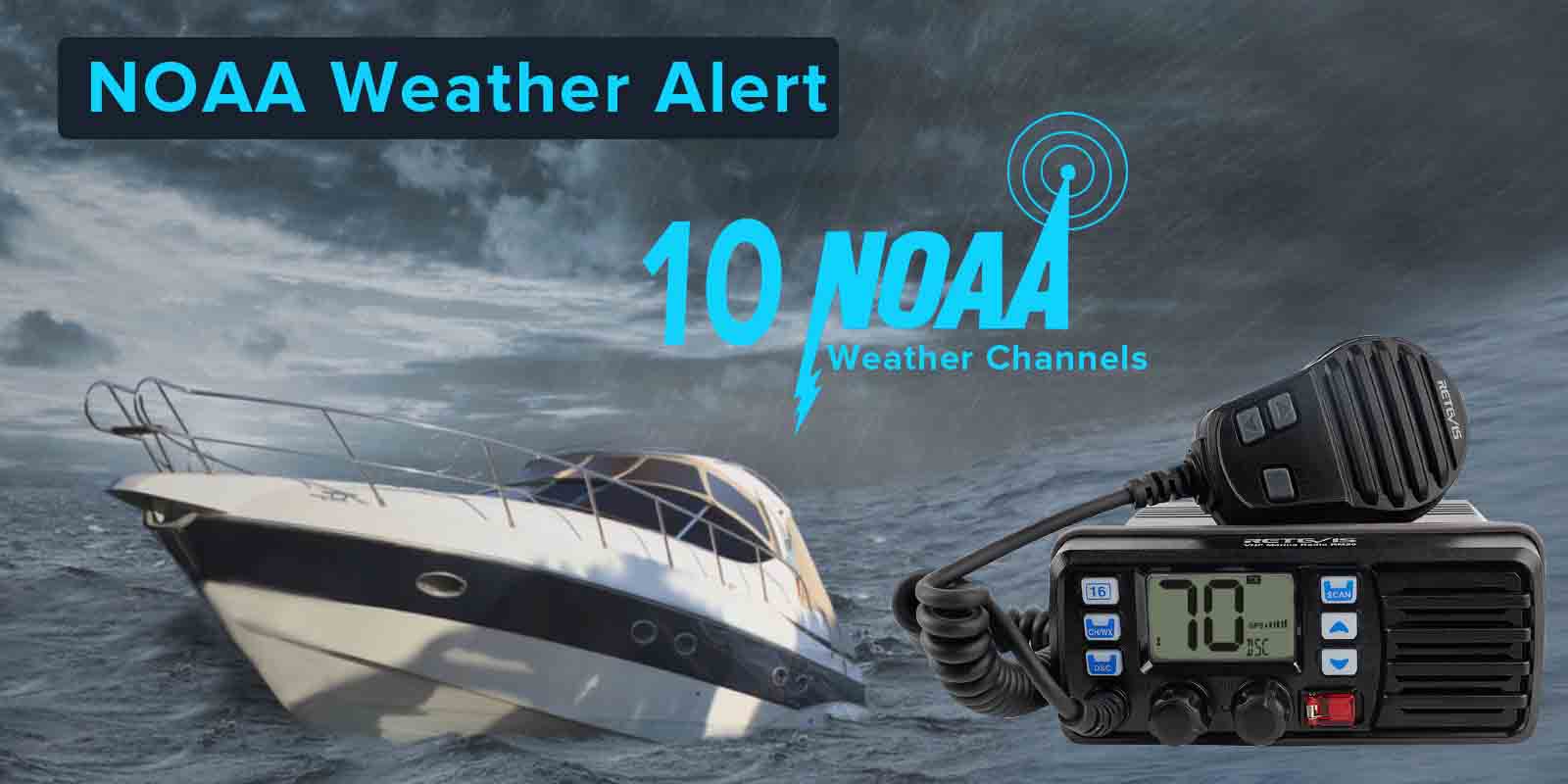RM20 Marine VHF Radio NOAA WEATHER alert