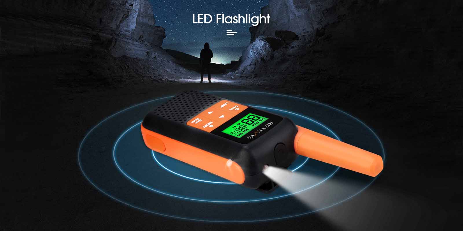 RT49 Walkie Talkies Rechargeable NOAA Weather Radio LED flashlight