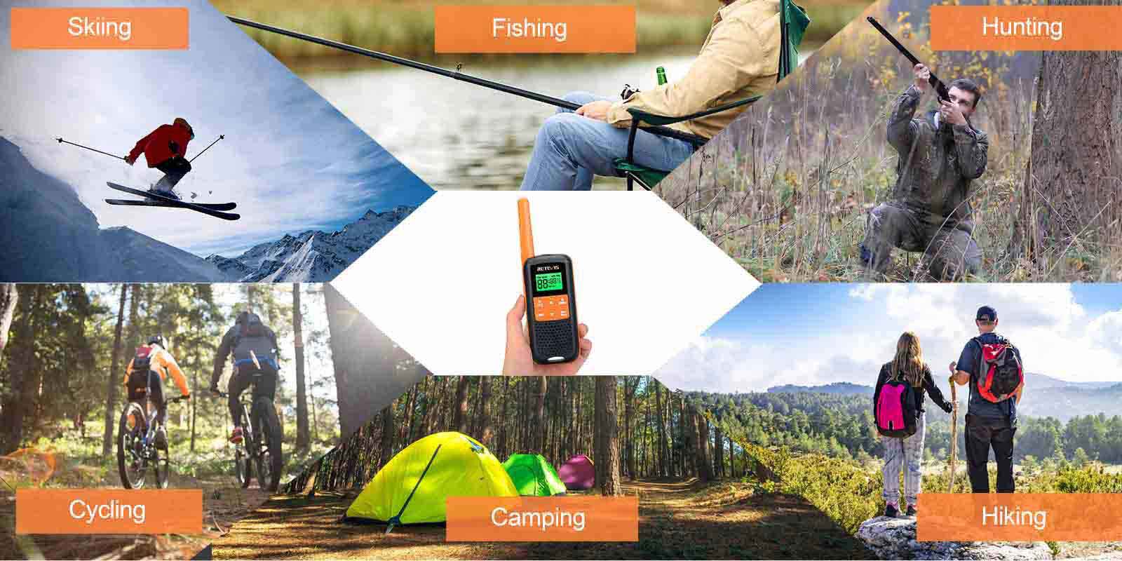 RT49 Walkie Talkies Rechargeable NOAA Weather Radio  foroutdoor activities
