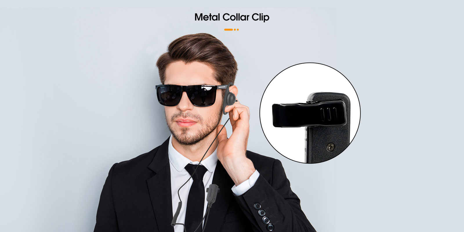 2pin D-Shape Earpiece With Sturdy metal clothing clip