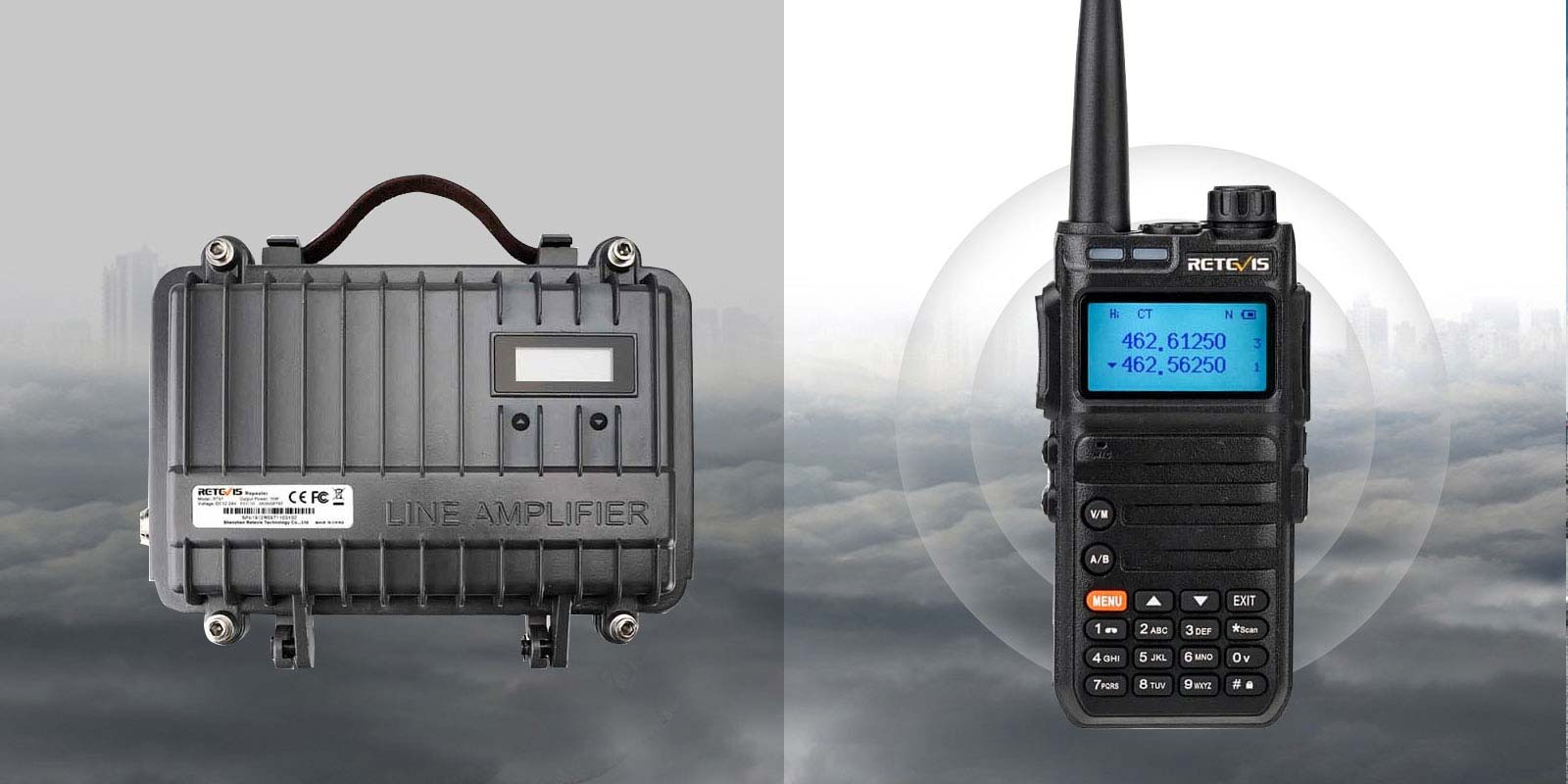 RT97 PORTABLE GMRS repeater and RA685 gmrs two way radio