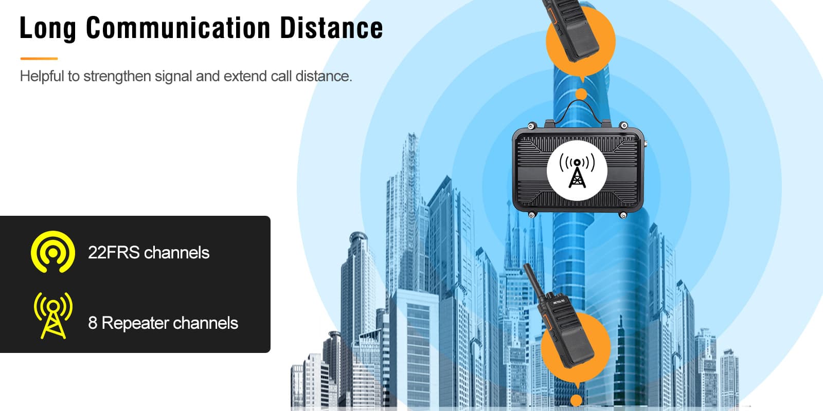 RB89 GMRS Bluetooth Two Way Radio with Long Distance