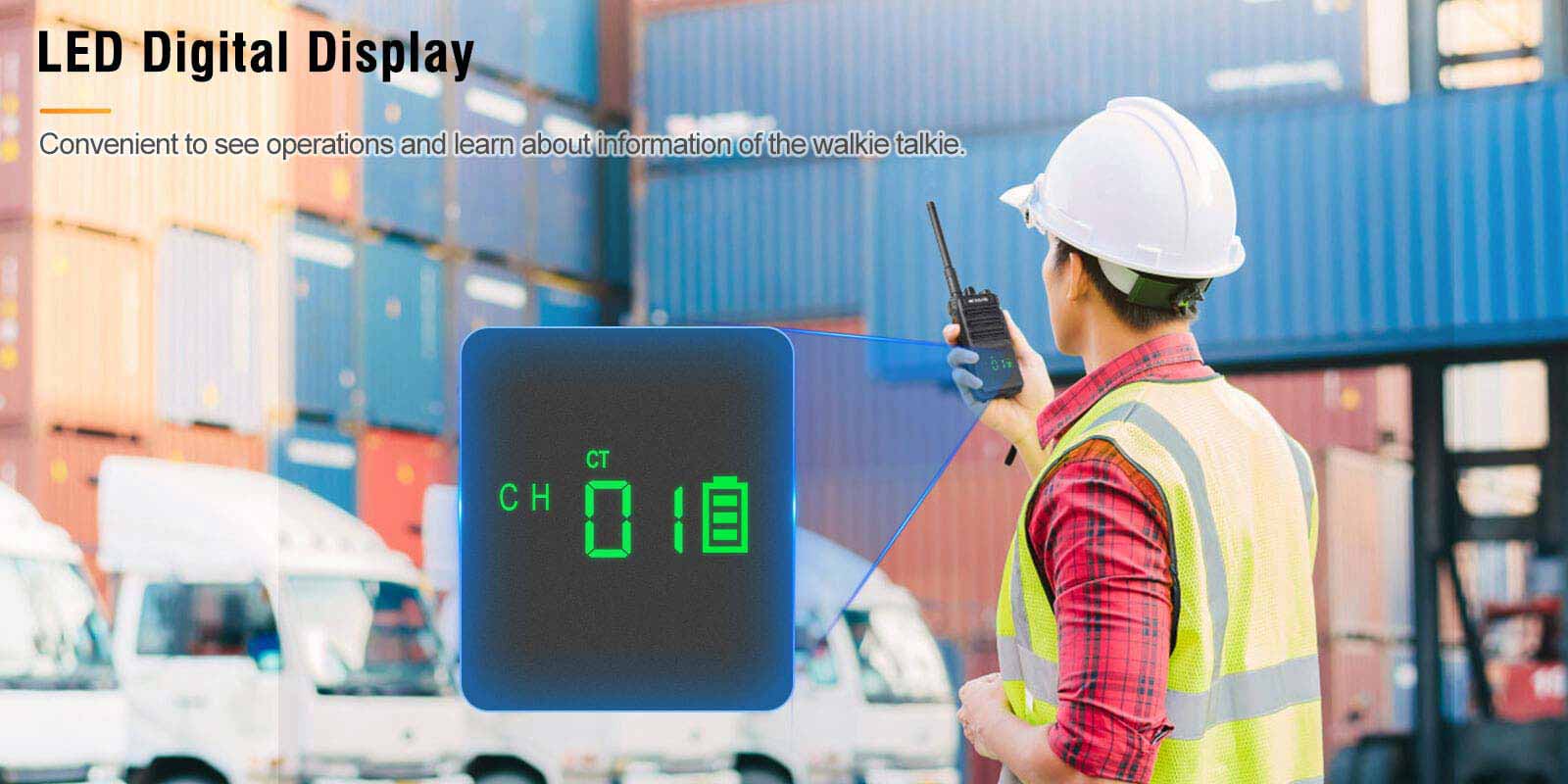 Retevis UHF Bluetooth Two Way Radio has LED Digital Display