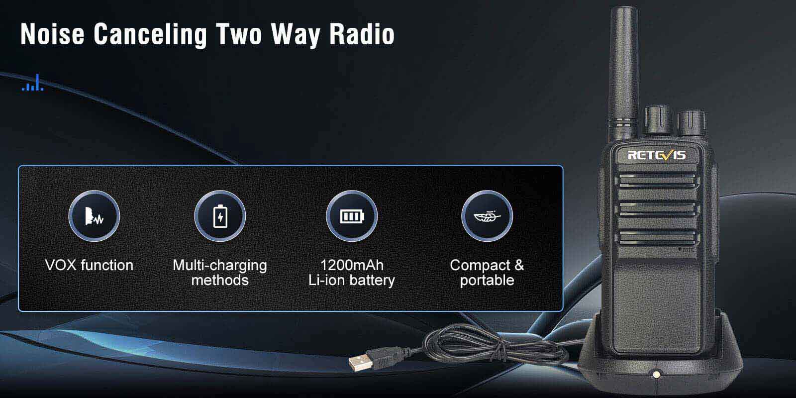 Retevis NR10 Noise Canceling Two Way Radio