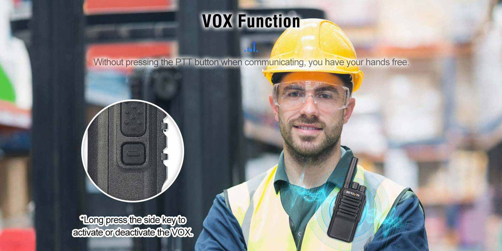 Retevis NR10 Noise Canceling Two Way Radio has VOX function
