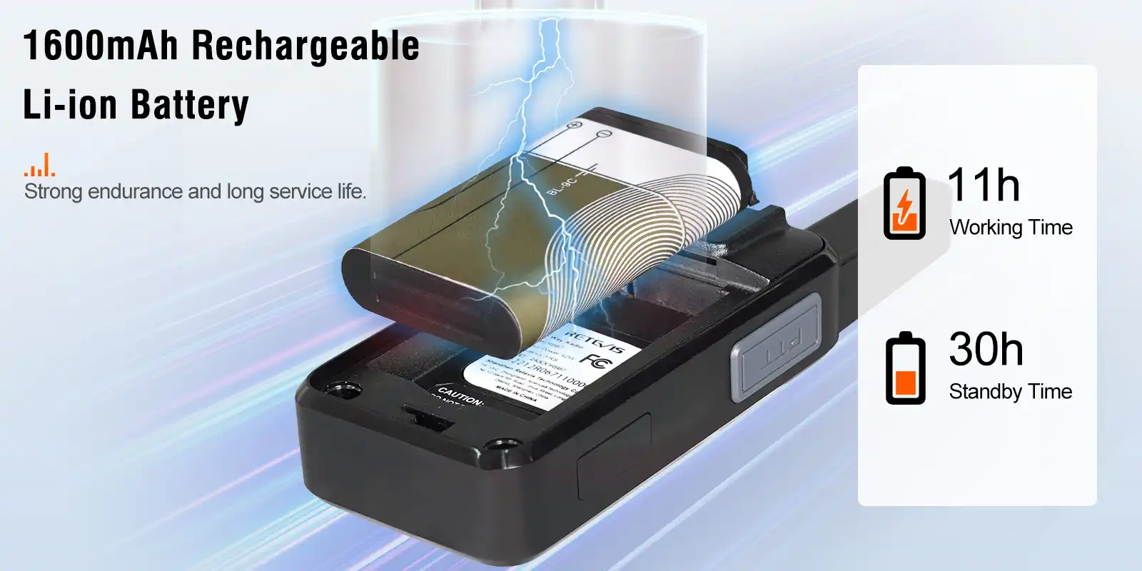 Retevis-RB67-FRS-NOAA-Weather-Radio-1600mAh-Battery