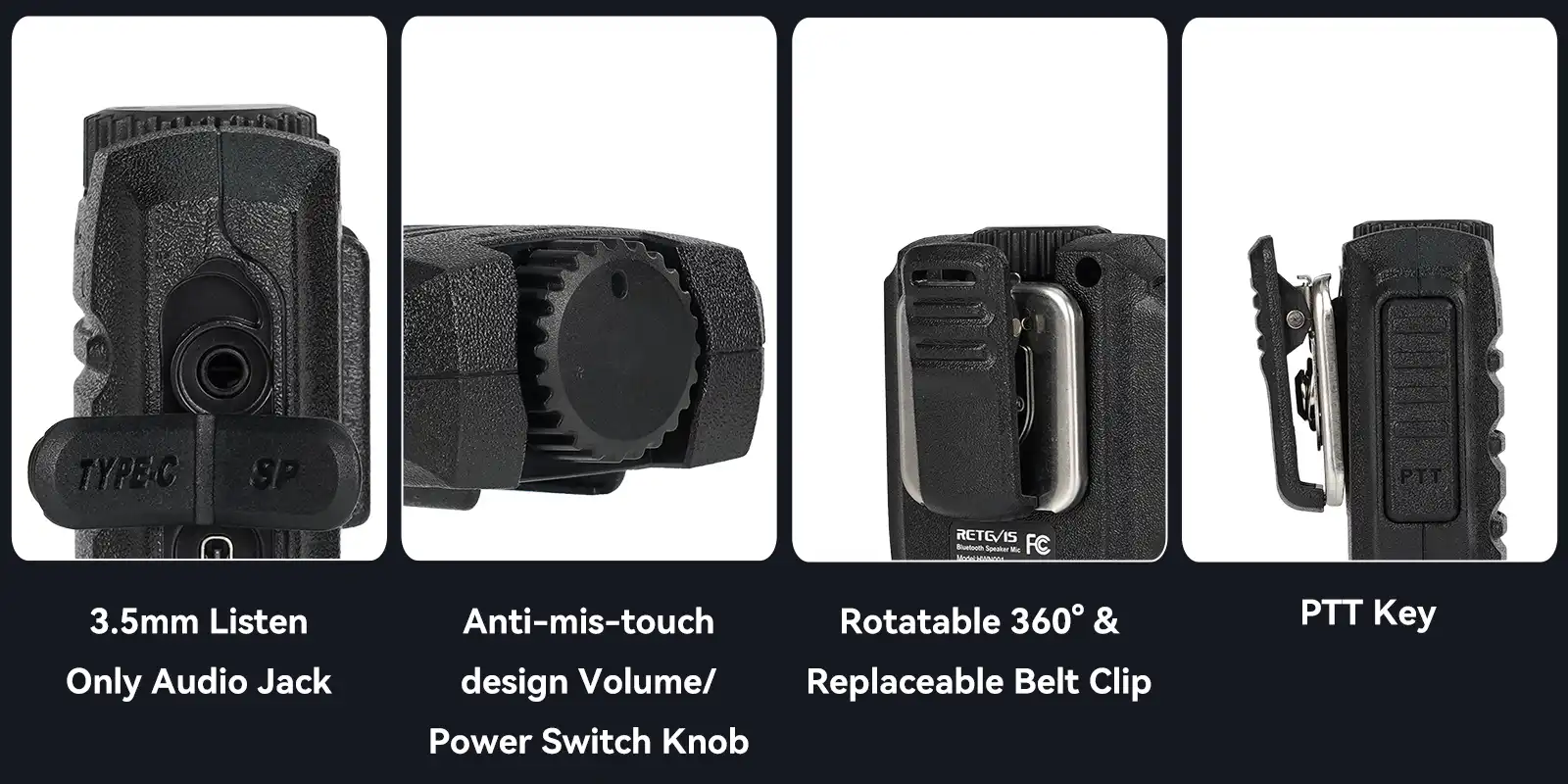 Retevis-HWN001-bluetooth-wireless-remote-speaker-mic-design-details