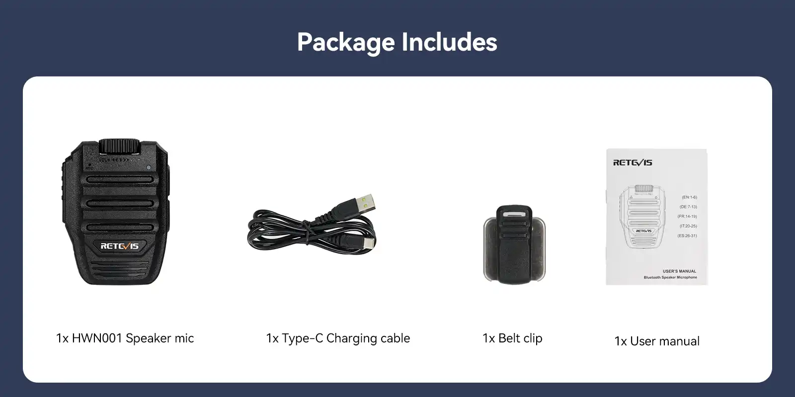Retevis-HWN001-bluetooth-wireless-remote-speaker-mic-package-includes