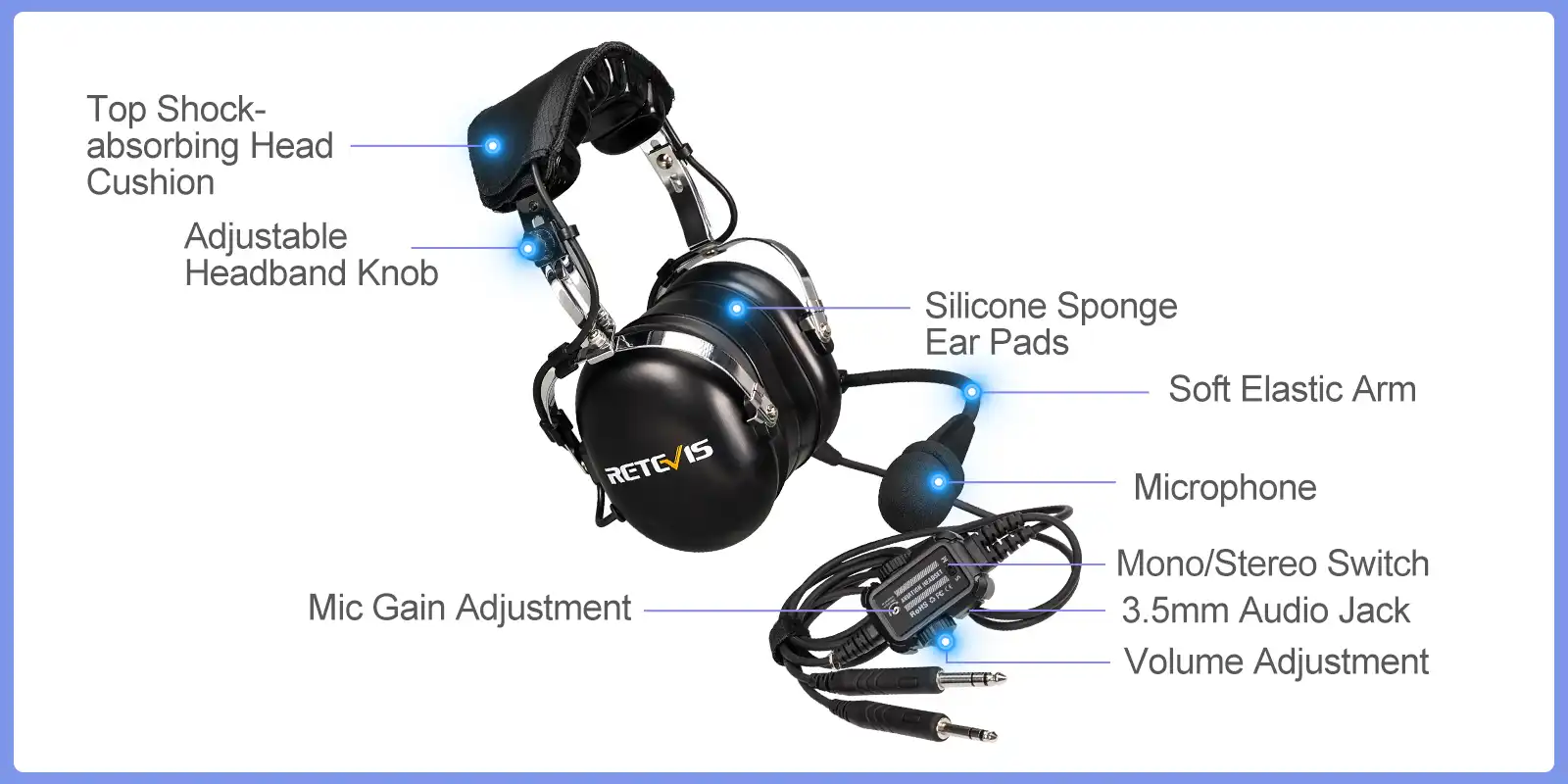 Retevis-EHG001-aviation-headset-design-details