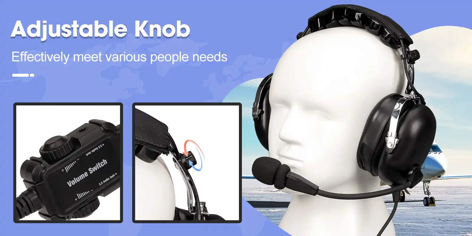 Retevis-EHG001-aviation-headset-adjustble-knob