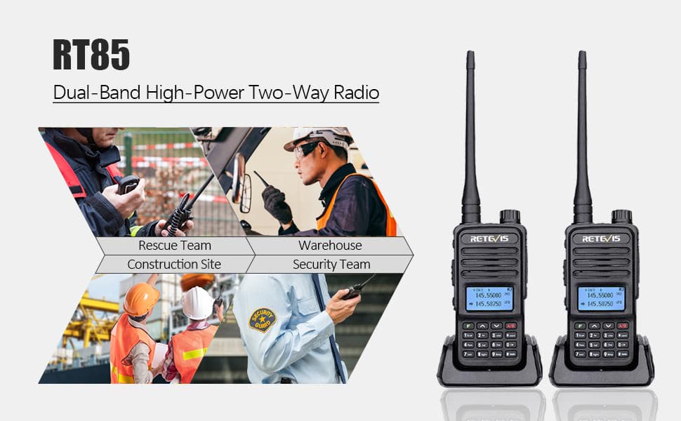 Retevis RT85 Dual Band VHF/UHF 200 Channels FPP Amateur Radio