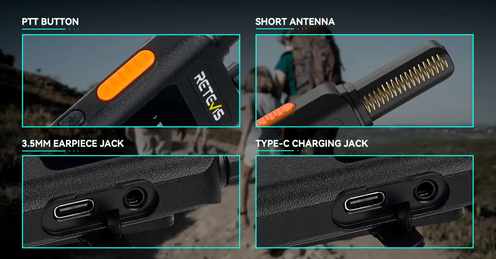 Retevis B3S/B63S Portable Walkie Talkie Design Details