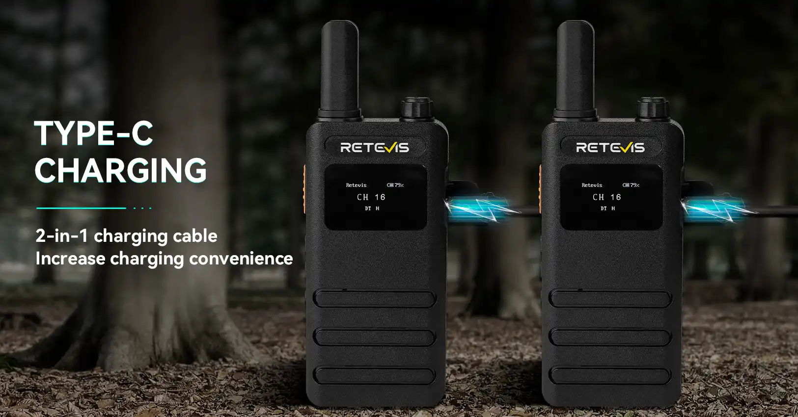 Retevis B3S FRS Ultra Thin Walkie Talkie Type C Charging