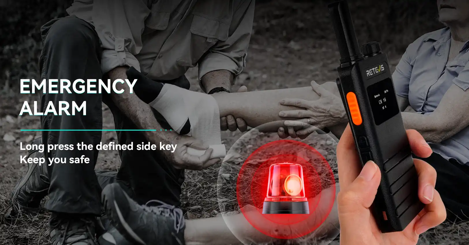 Retevis B3S FRS Ultra Thin Walkie Talkie Emergency Alarm